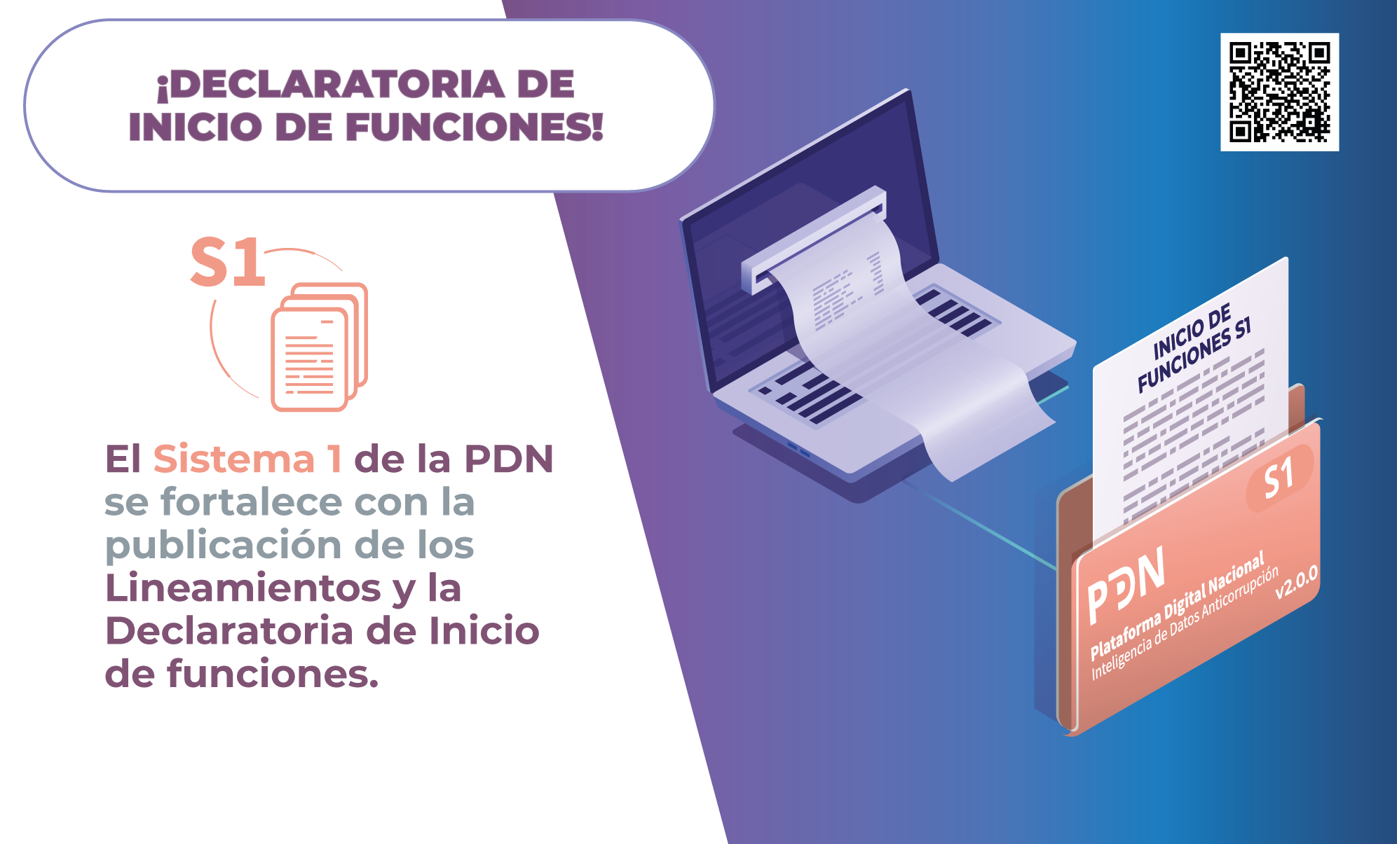 Declaratoria de inicio de funciones del Sistema 1